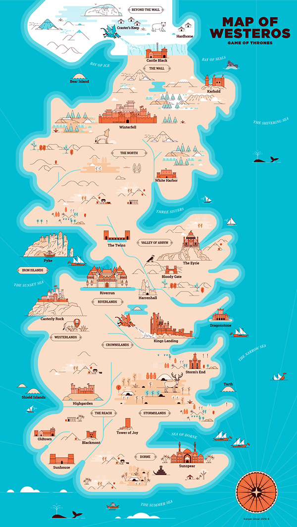 Game of Thrones Map Illustration