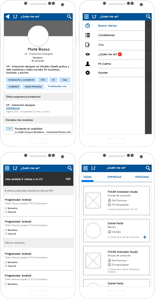 android app ux UI ux/ui wireframe