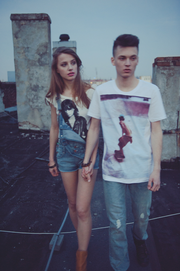 portrait Love kiss H&M Style summer night Fun Young youth