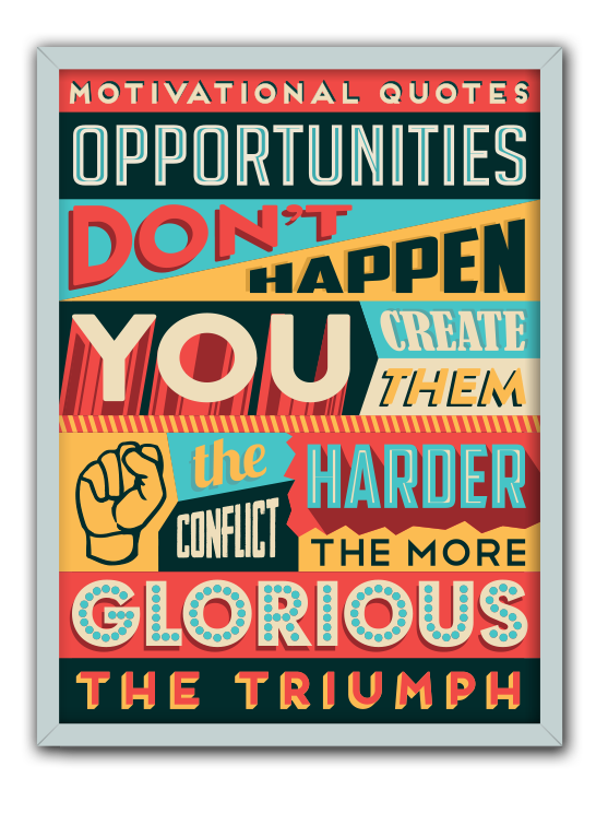 typo text font motivation thought poster Retro info infographic