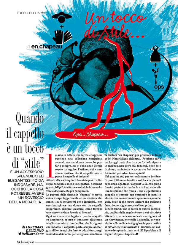 illustrazione Francesco Mazzenga Lusso Style Magazine Loredana Dell'Anno Tocco di stile