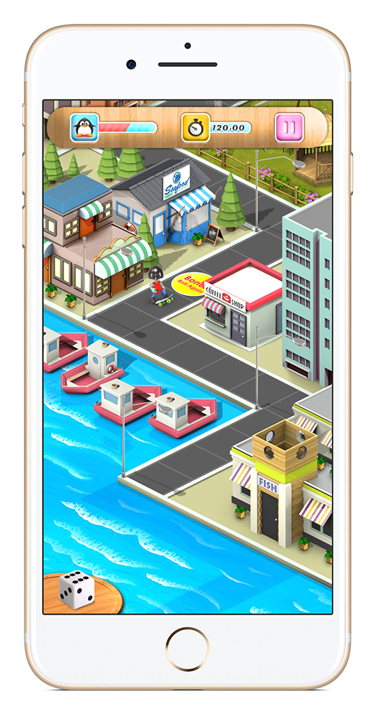 ecological journey game design 3d art Isometric graphic town