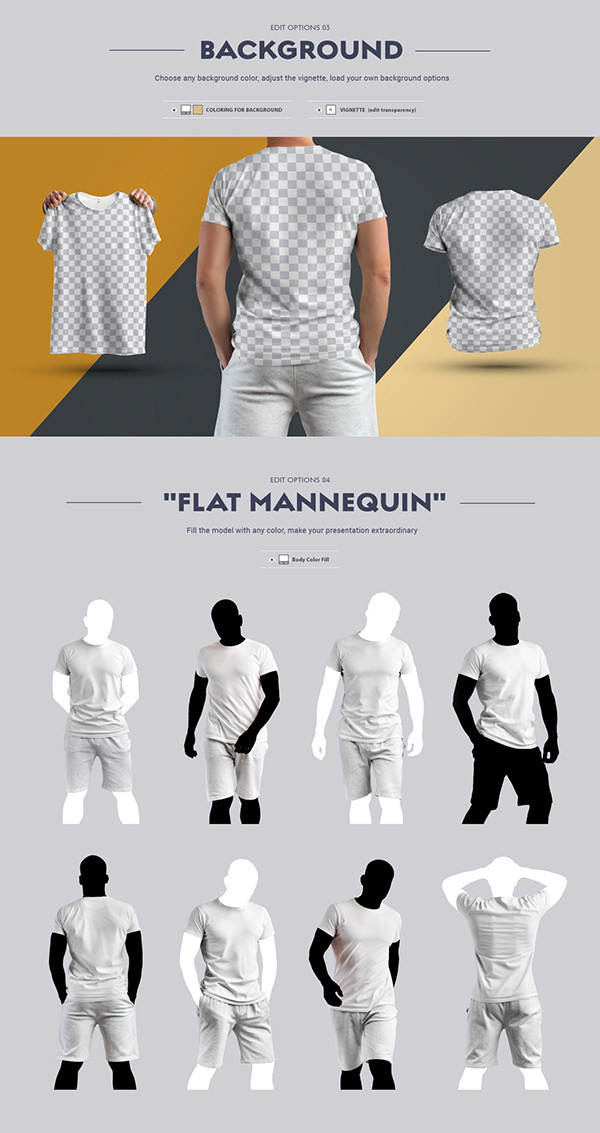 24 MockUps Mans T-Shirt (3 free). Body/3D/obj