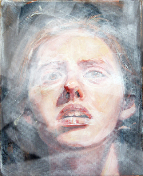 Oil Painting  oil portrait  divide series portrait  young woman Isolation