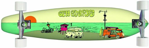 silk screen screen print tee shirt beach Van VW hand drawn skateboard