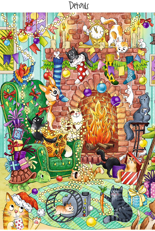 Illustration for Christmas puzzle