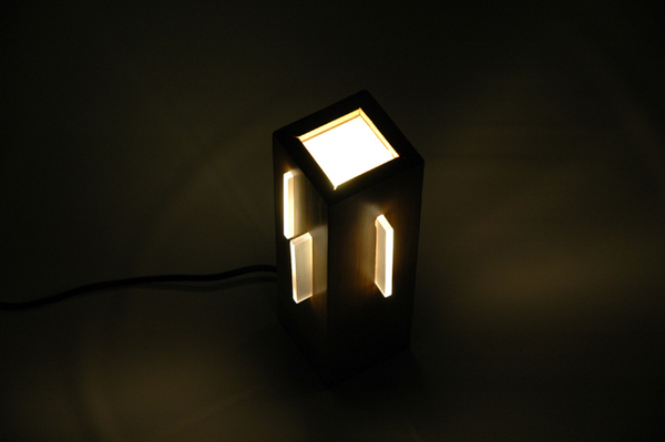 Lamp acrylic fir minimal modern handmade