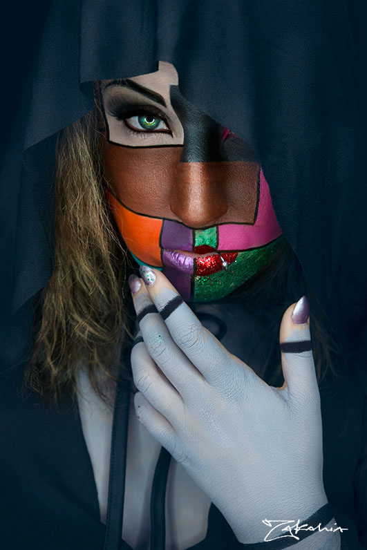 Zakahia facepaint MUA makeup portrait female dark photo photoshoot