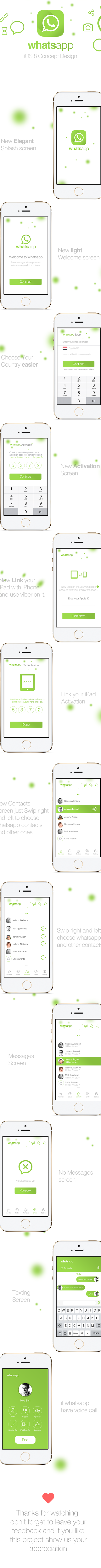 Whatsapp UI/UX Redesign for iOS 8