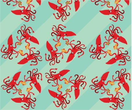 Squid puns pattern spoonflower stripe textile