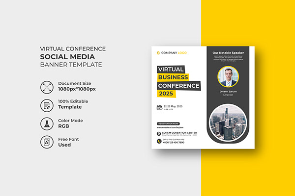 Virtual Business Conference Social Media Banner