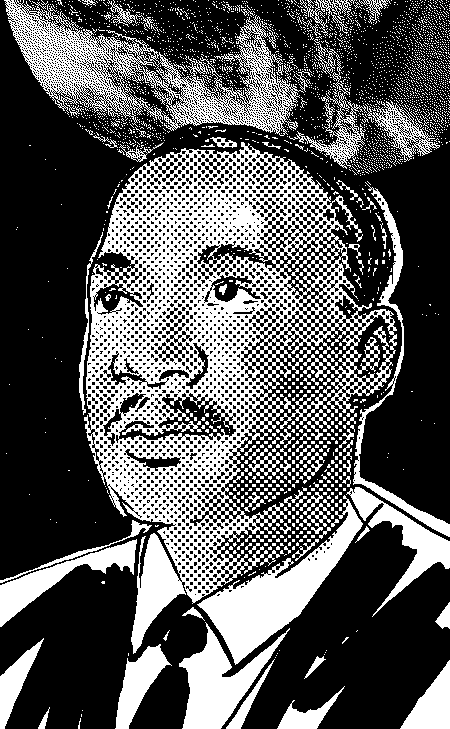 Martin Luther King ILLUSTRATION  press illustration New York Times Drawing  portrait illo Editorial Illustration pixel black and white