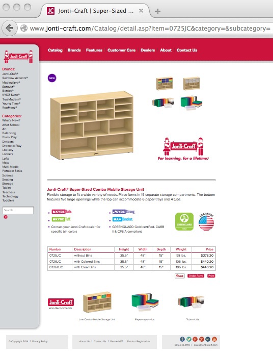 furniture children's furniture plywood storage Shelf Jonti-Craft