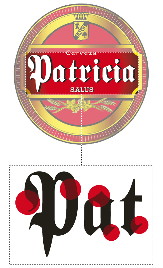 gothic  blackletter type font patricia cerveca beer Birra gold red specimen poster