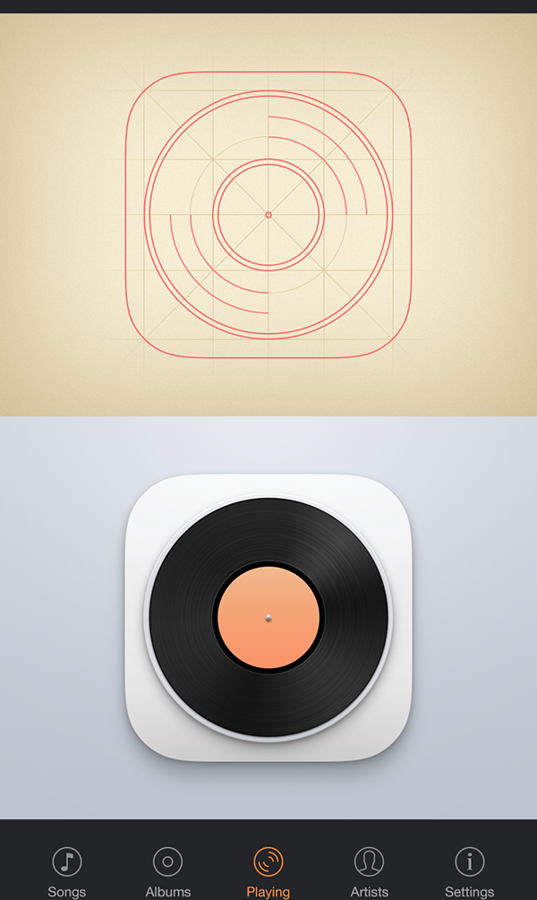 Icon icons record vinyl player minimal simple ios app clean vinylplayer