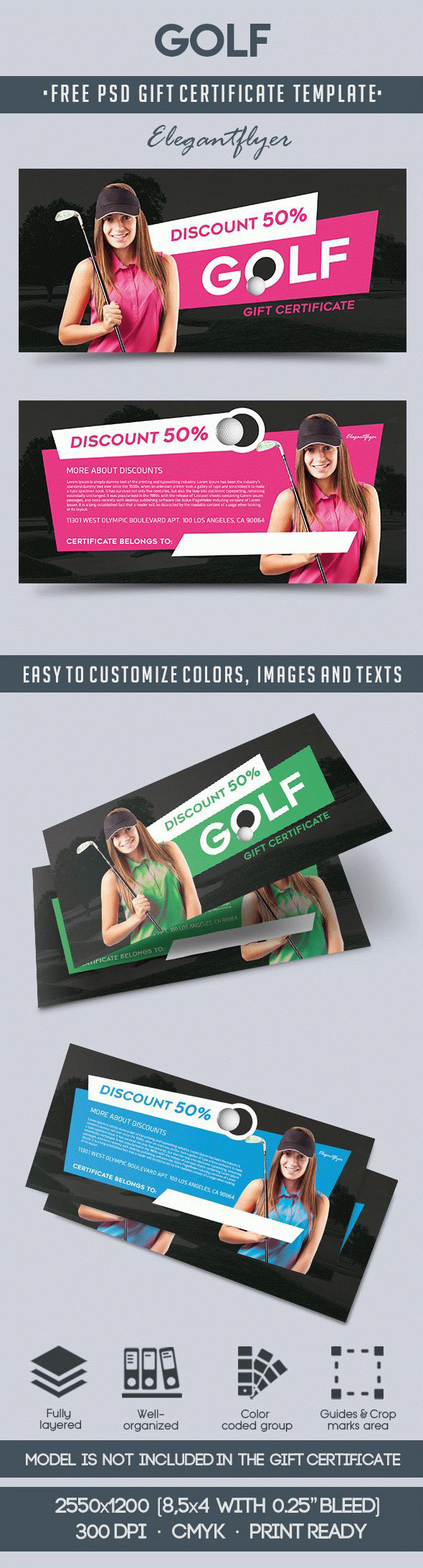 girl golf ball Golf Club grass pink pocket free gift certificate