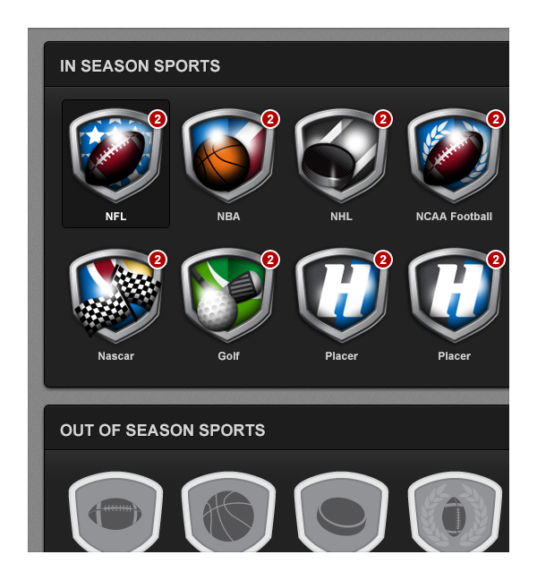 sports social network UI Sports logo
