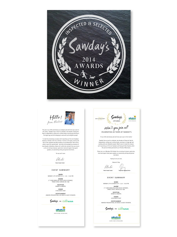 Awards Sawdays benjamin mounsey print ticket Invitation