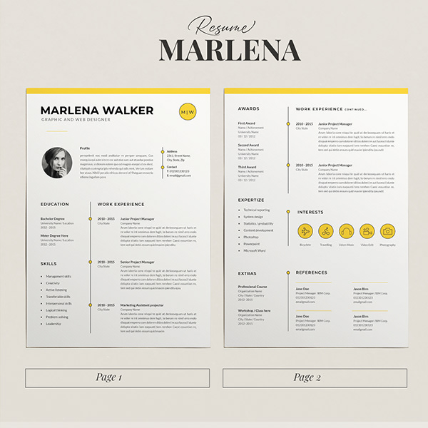 Resume Template Marlena