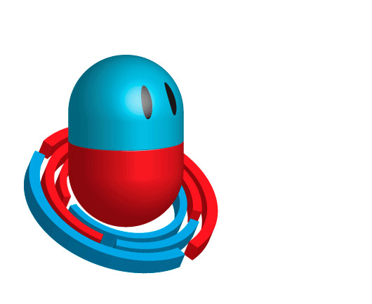 Adobe Portfolio pill blue red ink 3D work in progress preview pilldrop blender