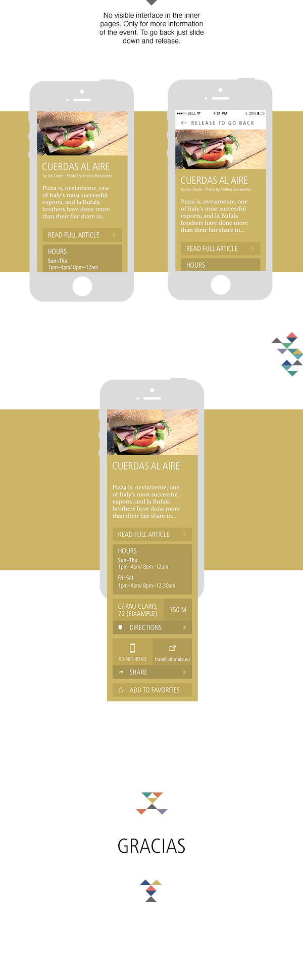 miniguide app barcelona design interactive Interface colors minimal magazine