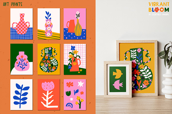 Vibrant Bloom Floral Pattern & Graphic Collection