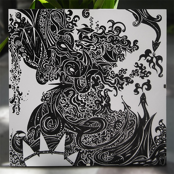 dragon black and white freestyle  freehand   drawing graphic