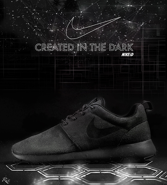 Nike nikeid rosherun roshe run black sneakers training sports Icon shoes usa footwear cool lights neonlights