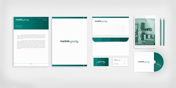 Meblik Young meblik young design furnitures logo stationary