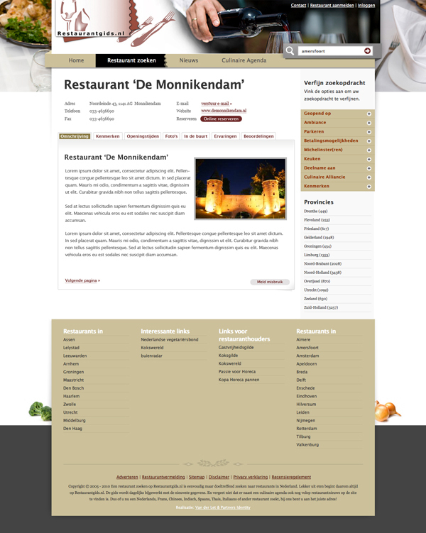 Webdesign jeroen rijpstra Restaurantgids.nl Van der Let & Partners Identity