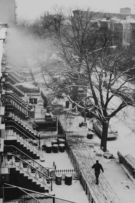 urban landscape  new york city black and white gustavo lopez mañas night light winter snow