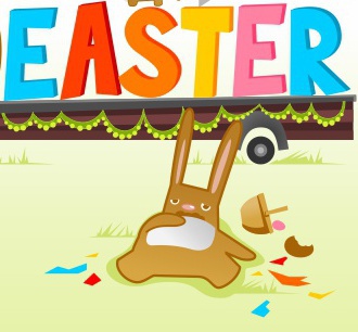 Easter bunny bunnies game vector farm Fun cute rabbit animals scene Landscape text