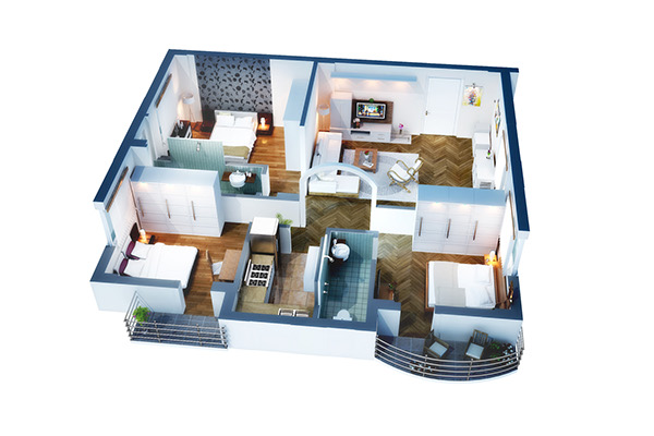  Isometric  Floor Plan  render in 3D on Behance