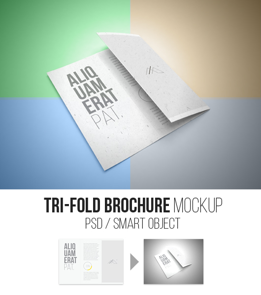 trifold brochure download psd vector free Mockup blugraphic