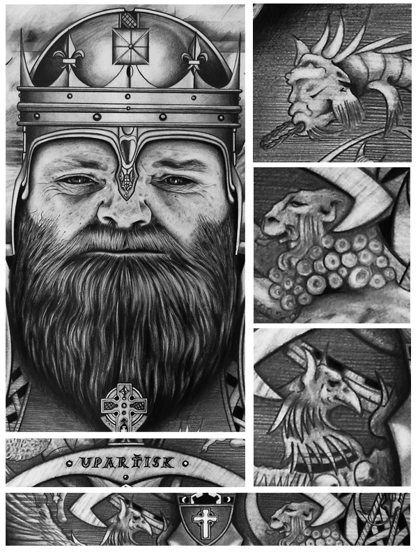 graphite pencils king knight legend Thor excalibur valhalla vikings celtes warrior