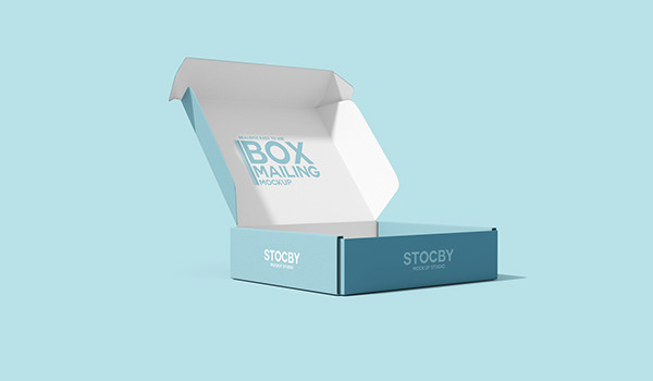 Cardboard Box Mockup Download, Mailing Box Packaging