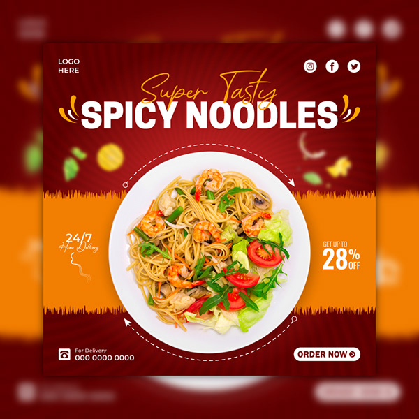 Noodles Social Media Post Design