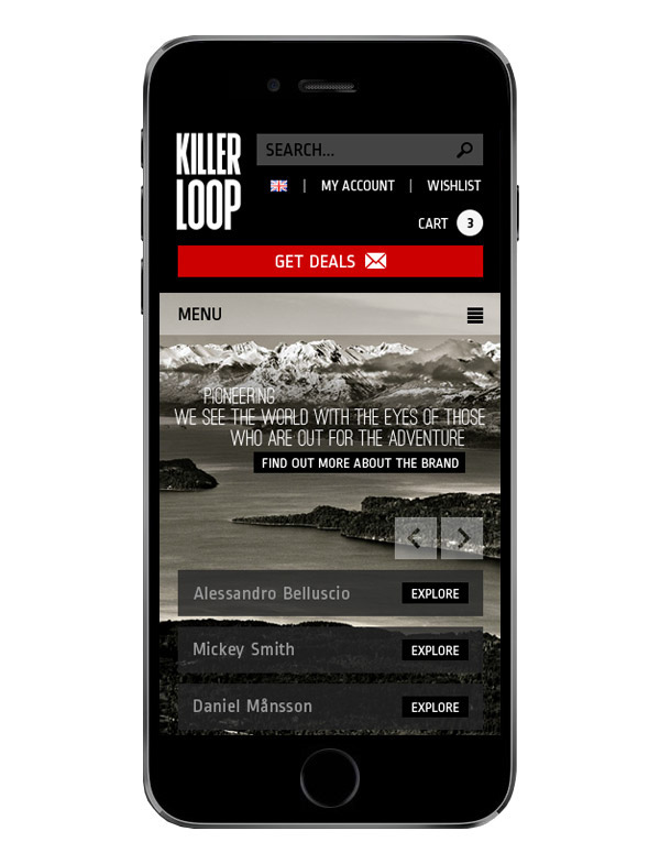 killer loop e-commerce Website sport digital design grid Responsive mobile