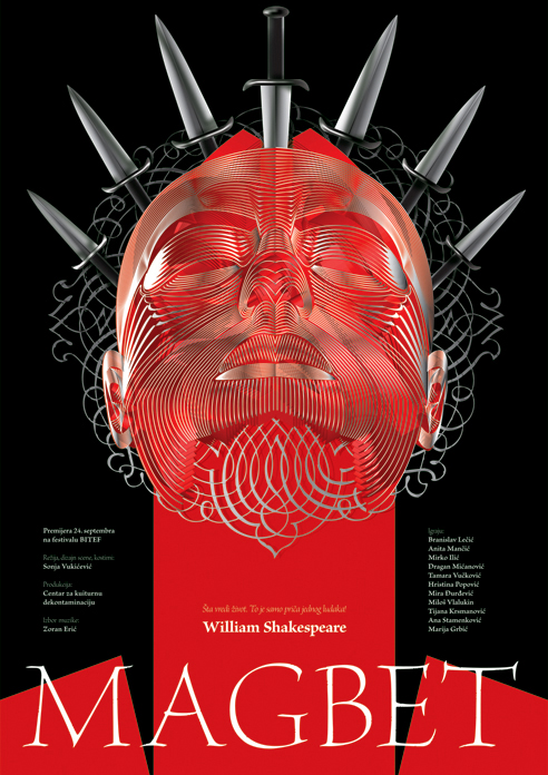 ivan misic illustrations posters plakat Serbia Theatre Macbeth caligula Titus Andronicus hamlet Faust