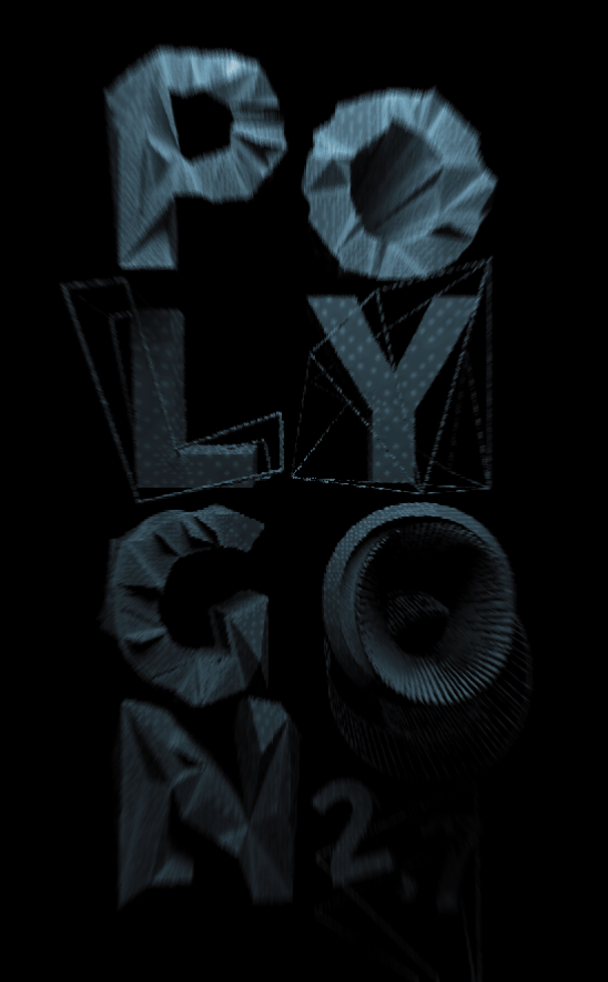 polygon 3D cinema 4d poster anaglif stereoscopic type font typogr