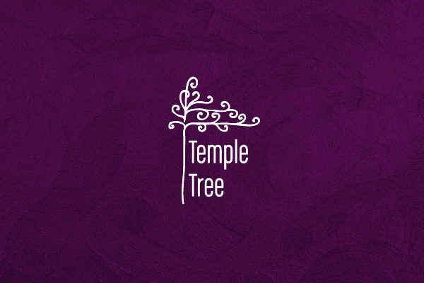 logo identity Tree  temple green violet gold aqua