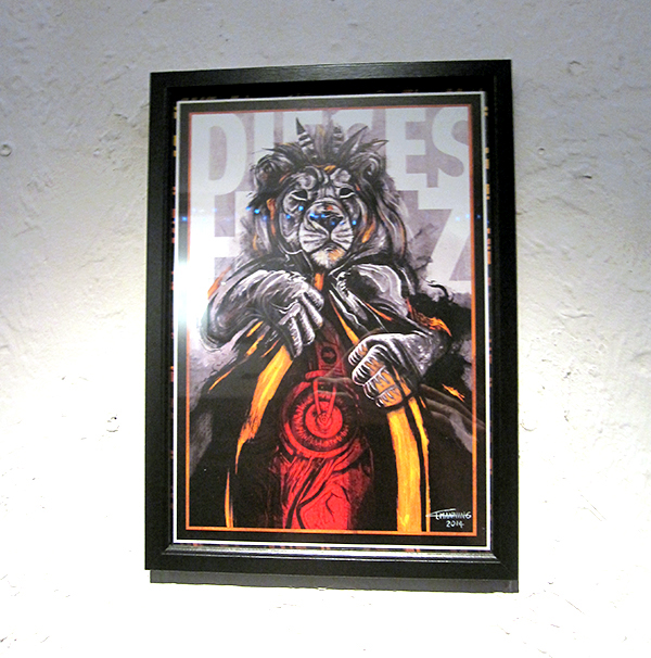 Exhibition  lion art design rock abstract golden Bristol reggae vibrant manning tom media mixed ink