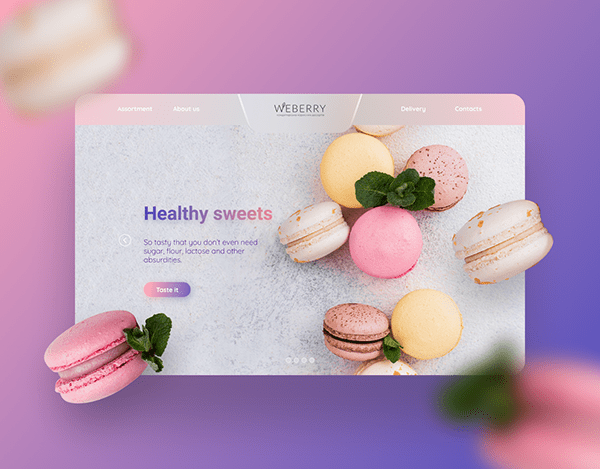 Concept of website healthy confectionary sweets