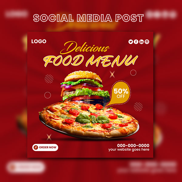 Delicious Food Social Media Post design