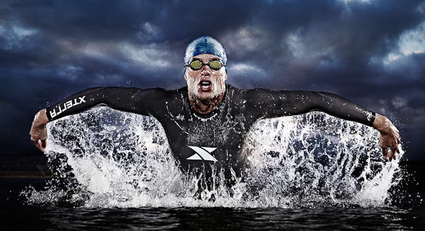 sports xterra Tadder fitness Chris Lieto triathlete wetsuit running water