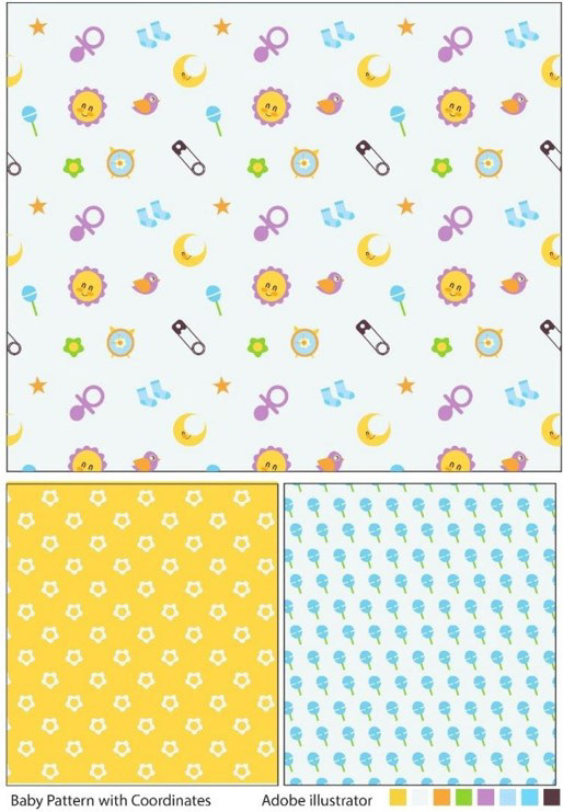 text textile design  pattern baby theme