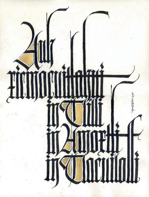 gothic anglaise Fraktur parchment syringe cotton paper Letterform batarde