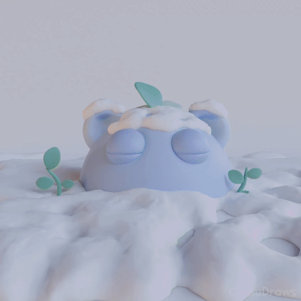 snow Christmas happy plants ILLUSTRATION  Digital Art  cartoon blender 3d modeling