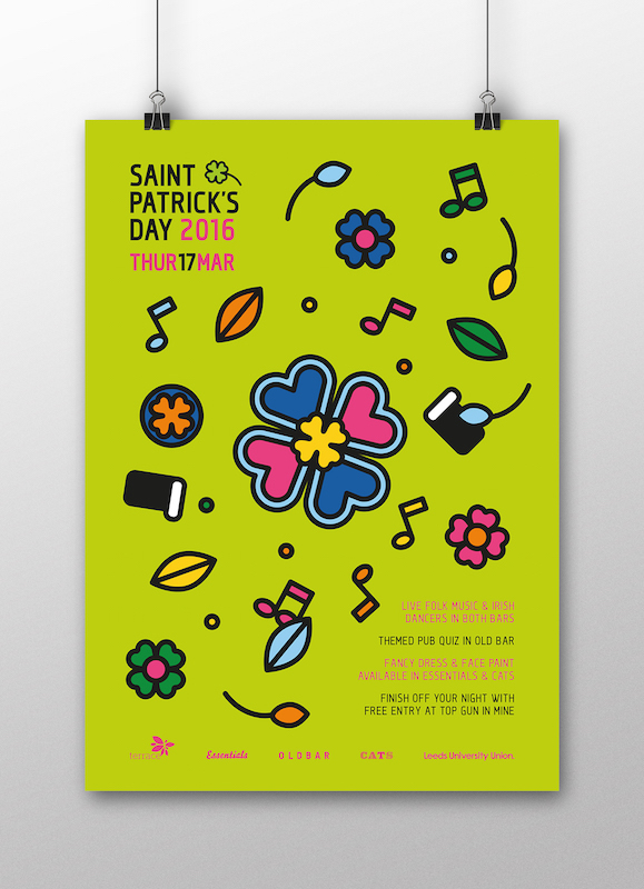 posters Events royal rumble saint patrick's day decolonise leeds University Students