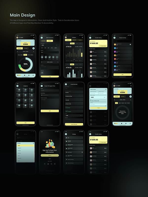 Money Minder - Finance Mobile App Design